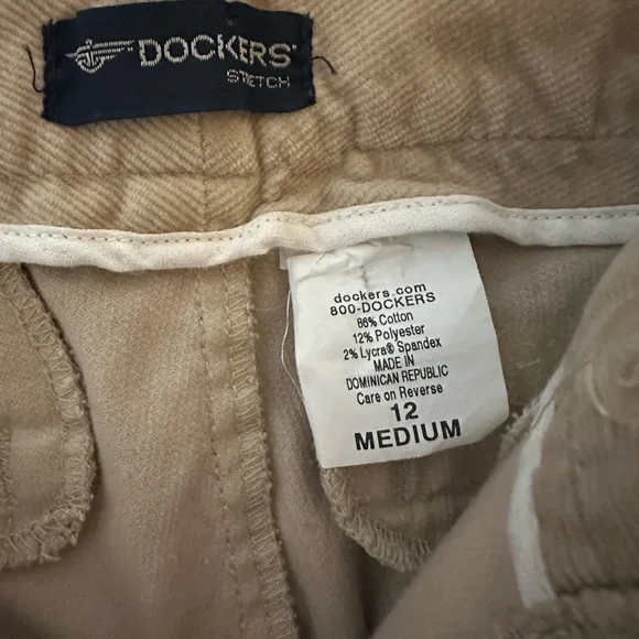 Dockers Women’s Corduroy Pants Tan Stretch Size 12 - Picture 6 of 8